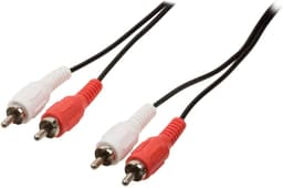 Cablu audio stereo RCA 2 x RCA tata - 2x RCA tata 2m negru VALUELINE 1