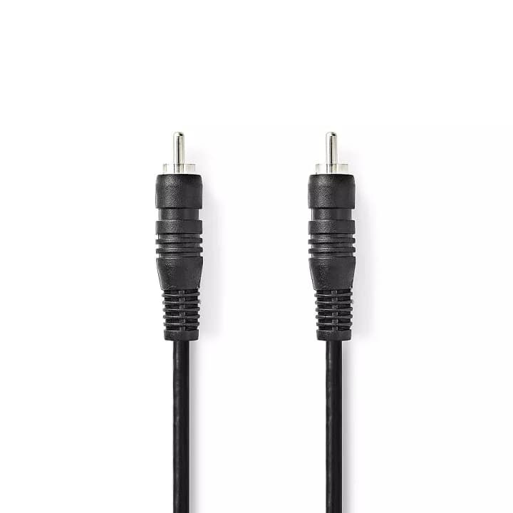 Cablu audio digital coaxial RCA tata - RCA tata 2m negru Nedis
