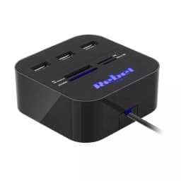 HUB 3x USB 2.0 cititor card SD/MICROSD cablu 50cm REBEL 1