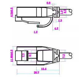 Cablu UTP Cat6 slim 3.6mm RJ45 mufat 0.25m patchcord gri Goobay 2