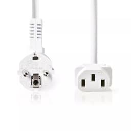 Cablu de alimentare PC Schuko tata cotit - IEC-320-C13 10m alb Nedis 2
