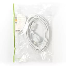Cablu de alimentare PC Schuko tata cotit - IEC-320-C13 5m alb Nedis 3