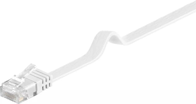 Cablu plat Cat6 UTP 5m 250MHz RJ45 cupru alb Goobay