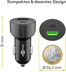 Incarcator 12-24V auto rapid dublu USB si USB type C PD 3A 48W Goobay 4