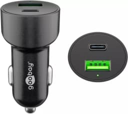 Incarcator 12-24V auto rapid dublu USB si USB type C PD 3A 48W Goobay 1