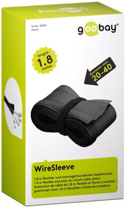 Manson de cabluri 1.8m textil flexibil 20-40mm negru Goobay 3