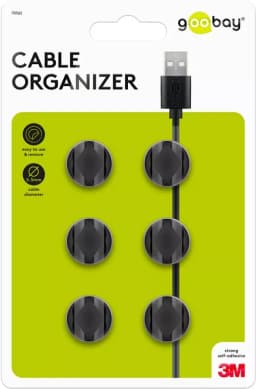 Organizatoare cabluri 6buc cu 2 sloturi negru Goobay 2