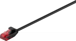 Cablu slim 3.6mm patchcord Cat6 UTP 2m negru 250MHz RJ45 cupru Goobay 1