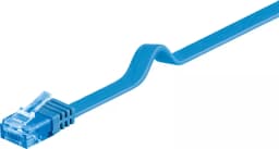 Cablu plat Cat6A UTP 1m 500MHz RJ45 cupru albastru Goobay 1