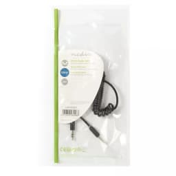 Cablu audio stereo Jack 3.5 mm tata - 3.5 mm tata 1m spiralat negru Nedis 3