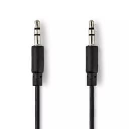 Cablu audio stereo Jack 3.5 mm tata - 3.5 mm tata 1m spiralat negru Nedis 1
