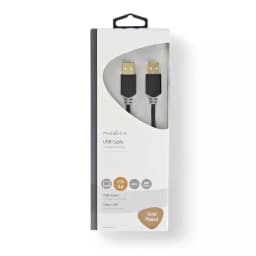 Cablu USB 2.0 A tata - A tata 2m Hi-Speed 480Mbps antracit Nedis 3