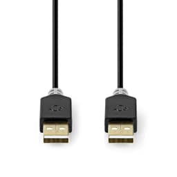 Cablu USB 2.0 A tata - A tata 2m Hi-Speed 480Mbps antracit Nedis 2