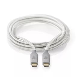 Cablu USB 3.2 Gen2x2 TYPE C tata-tata 20Gbps 1m 100W 5A argintiu Nedis 2