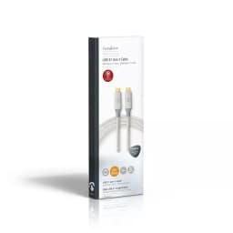 Cablu USB 3.2 Gen2x2 TYPE C tata-tata 20Gbps 1m 100W 5A argintiu Nedis 4