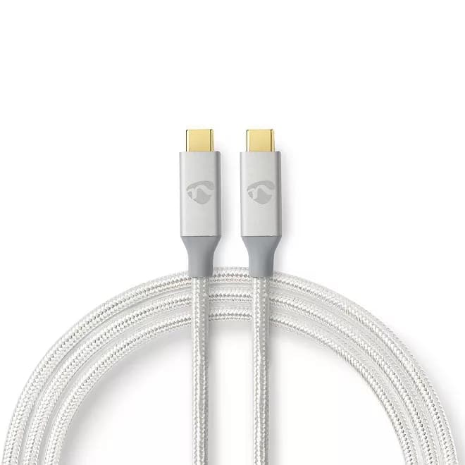 Cablu USB 3.2 Gen2x2 TYPE C tata-tata 2m 20Gbps 100W 5A argintiu Nedis