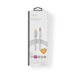 Cablu USB TYPE C tata - Jack 3.5 mm tata 1m aurit argintiu Nedis 3