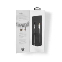Cablu USB TYPE C tata - Jack 3.5 mm tata 1m aurit argintiu Nedis 2