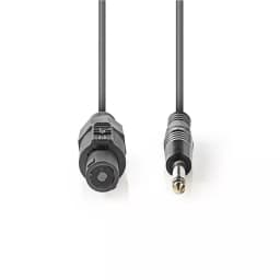 Cablu difuzor 1.5mm SPEAKON 2-pini mama - 6.35 mm tata 5m gri Nedis 2