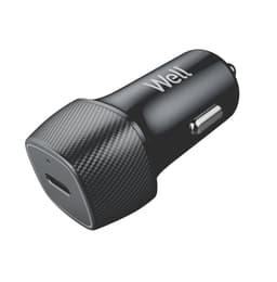 Alimentator bricheta auto 1x USB TYPE C 20W negru Well 1