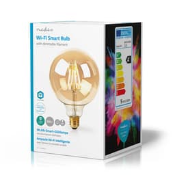 Bec Wi-Fi Smart LED cu filament Nedis E27 125mm 5W 500lm 2700K auriu 4