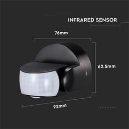 Senzor de miscare 180/360 grade 12m 1200W negru V-TAC 3
