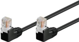 Cablu UTP Cat5e patch cord 0.5m RJ454-RJ45 cu mufe cotite negru Goobay 1