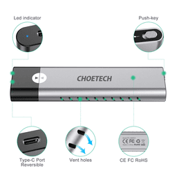 Carcasa SSD M.2 NVMe PCIe USB type C Choetech PC-HDE03 3