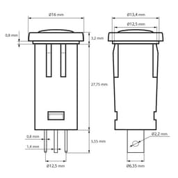 Lumina semnal 12V lumina portocalie LED 39x12 mm terminal 6.3mm 07921NA 2
