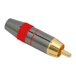 Mufa RCA tata contact aurit cablu 8mm inel rosu 1
