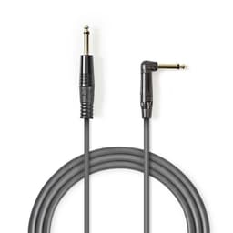 Cablu audio MONO Jack 6.35 mm tata - 6.35 mm tata cotit 3m gri Nedis 1