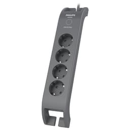 Prelungitor cu protectie 4 prize 2m gri PHILIPS SPN3140A 1