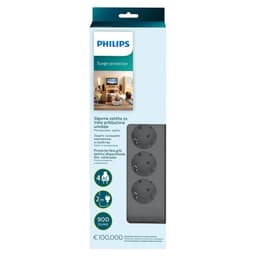 Prelungitor cu protectie 4 prize 2m gri PHILIPS SPN3140A 2