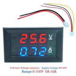 Voltmetru si Ampermetru 0-10A rosu DC 4-30V VOLT/AMP 10A 1