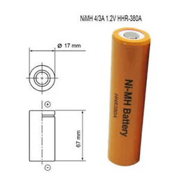 Acumulator NiMh 4/3A 3800mAh 1.2V 67x17mm Plat HHR380A PANASONIC 2