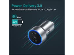 Incarcator auto 2x USB Type C PD 3.0 40W Choetech C0054-V2-SL 6
