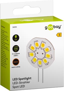Bec LED G4 1.5W 12V alb cald 3000K 150lm Goobay 30590 3