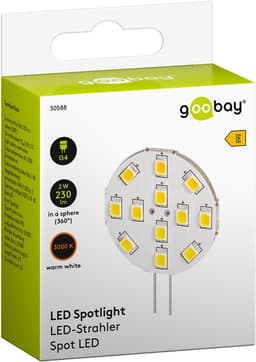 Bec LED G4 2W 12V alb cald 3000K 230lm Goobay 30588 3
