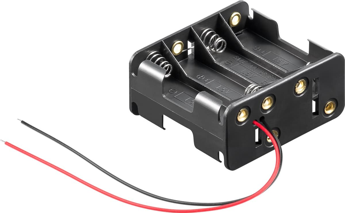 Suport baterii 8x AA 58x63x28.7 mm cu fire terminale 15cm Goobay 81218