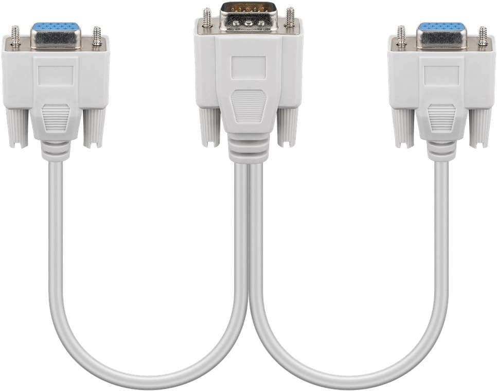 Splitter VGA 15 pini tata la 2x VGA mama 15 pini crem