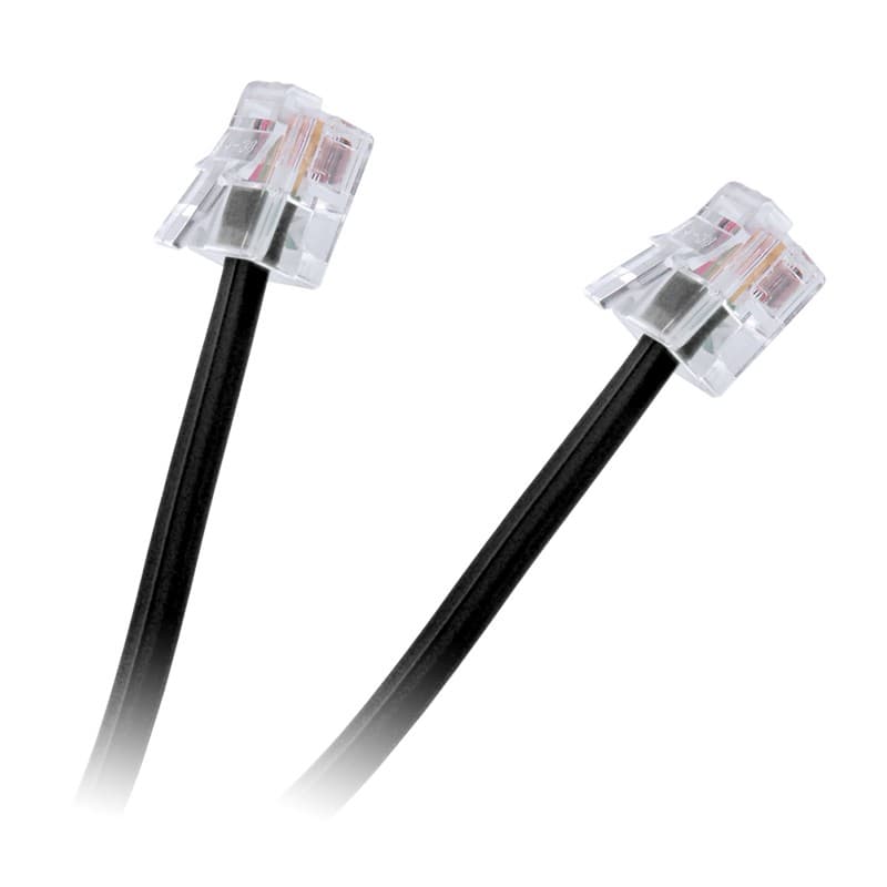Cablu telefon extensie negru 20m RJ11 tata-tata