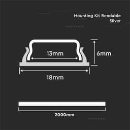 Profil aluminiu FLEXIBIL banda LED 2m 18x6 mm V-TAC SKU-2909 3