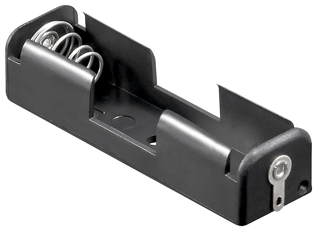 Suport baterie 1x AA R6 cu lamela pentru lipire negru 11489 Goobay