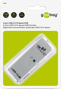 Hub 4 port USB 2.0 HI-SPEED 480MB/s gri cablu 6cm 68879 Goobay 2