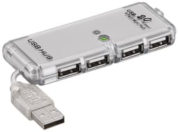 Hub 4 port USB 2.0 HI-SPEED 480MB/s gri cablu 6cm 68879 Goobay 1