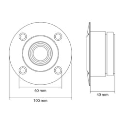 Tweeter Profesional 70W 8 Ohmi 2kHz-20kHz 100x40 mm M`N`C 33512 3