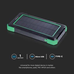 POWER BANK 10000mAh cu incarcare solara si Wireless V-TAC SKU-7835 6