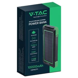 POWER BANK 10000mAh cu incarcare solara si Wireless V-TAC SKU-7835 10