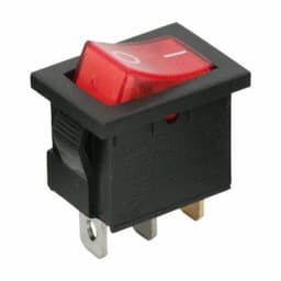 Intrerupator 3 poli 1 buton rosu ON-OFF 250V 6A 250V cu retinere 1