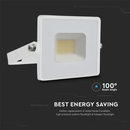 Reflector LED SMD 20W 6500K alb rece 1620lm IP65 alb V-Tac SKU-215951 6